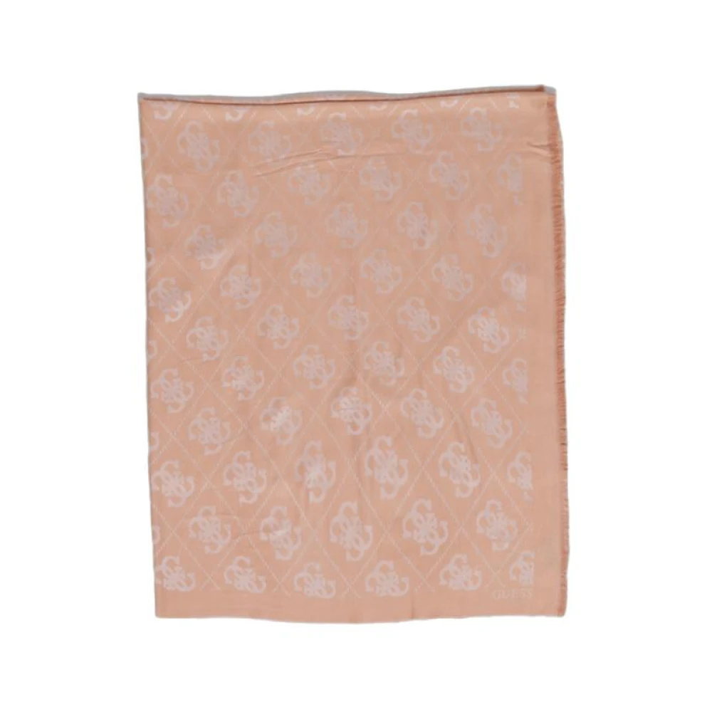 Guess Roze Bedrukte Viscose Sjaal Pink Dames