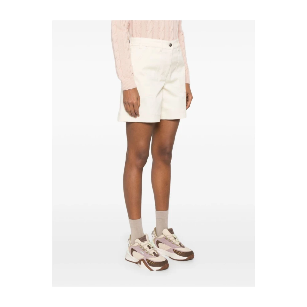 Moncler Witte Shorts met Verborgen Rits White Dames