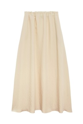 Beige Satin Tulip Dress: A Modest Fashion Statement