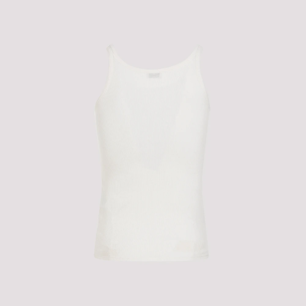 Saint Laurent Geribbelde Tanktop White Heren