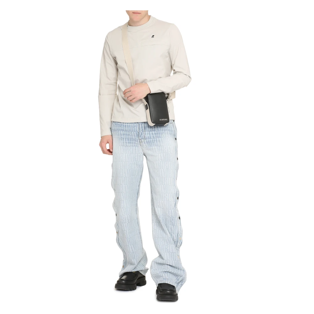K-way Geribbelde crew-neck sweatshirt met trekkoord Beige Heren