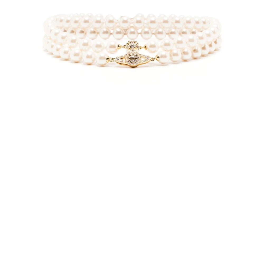 Vivienne Westwood Women's Beige Necklaces, One Size, Two-Row Choker Necklace