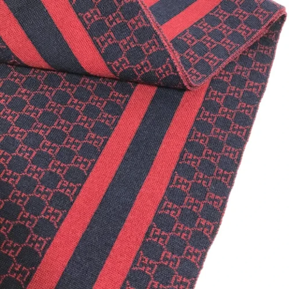 Gucci Vintage Pre-owned Wool scarves Red Dames