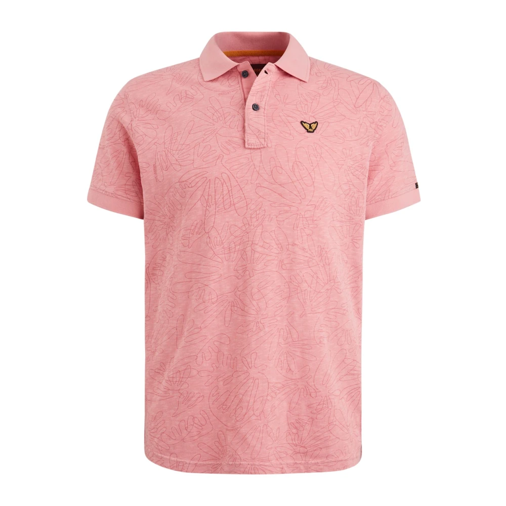 PME Legend Gedrukt Jersey Polo Shirt Pink Heren