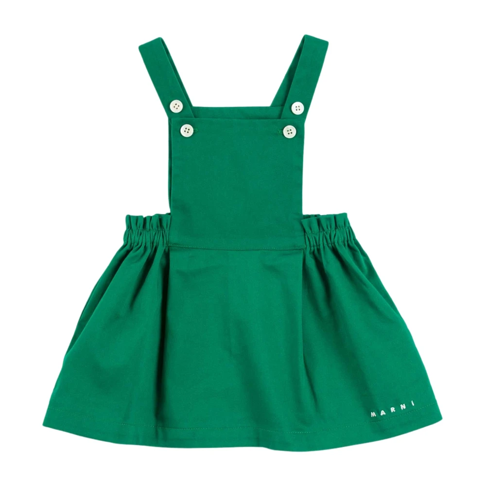 Marni Girls Green Elegant Cotton Dungaree Skirt - Kids Skirts - 9 M - Kids