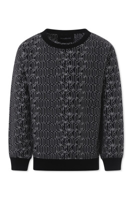 sort-rund-hals-sweatshirt-med-logo