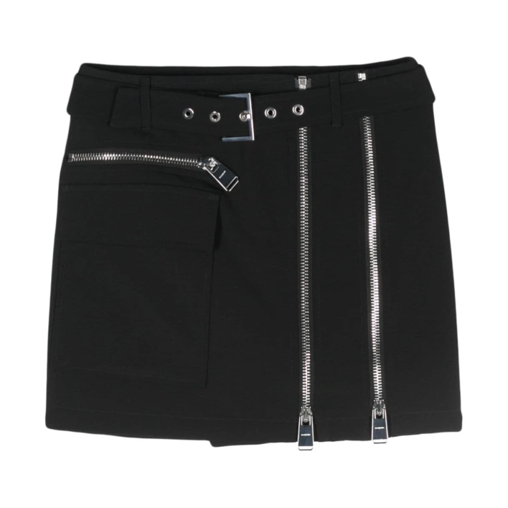 Dondup Zwarte Stretch Rok Met Rits Black Dames