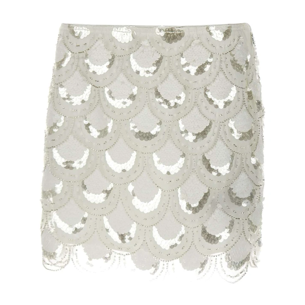 Rotate Birger Christensen Witte Mini Rok met Pailletten White Dames