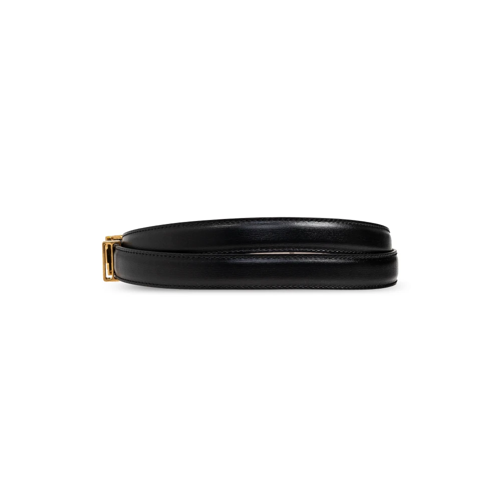 Balmain Leren Riem Black Dames