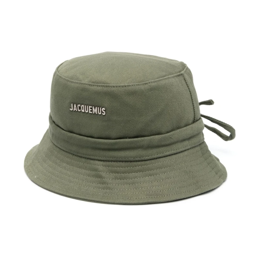 Jacquemus Grön Bucket Hat med Silver Logo Green, Unisex