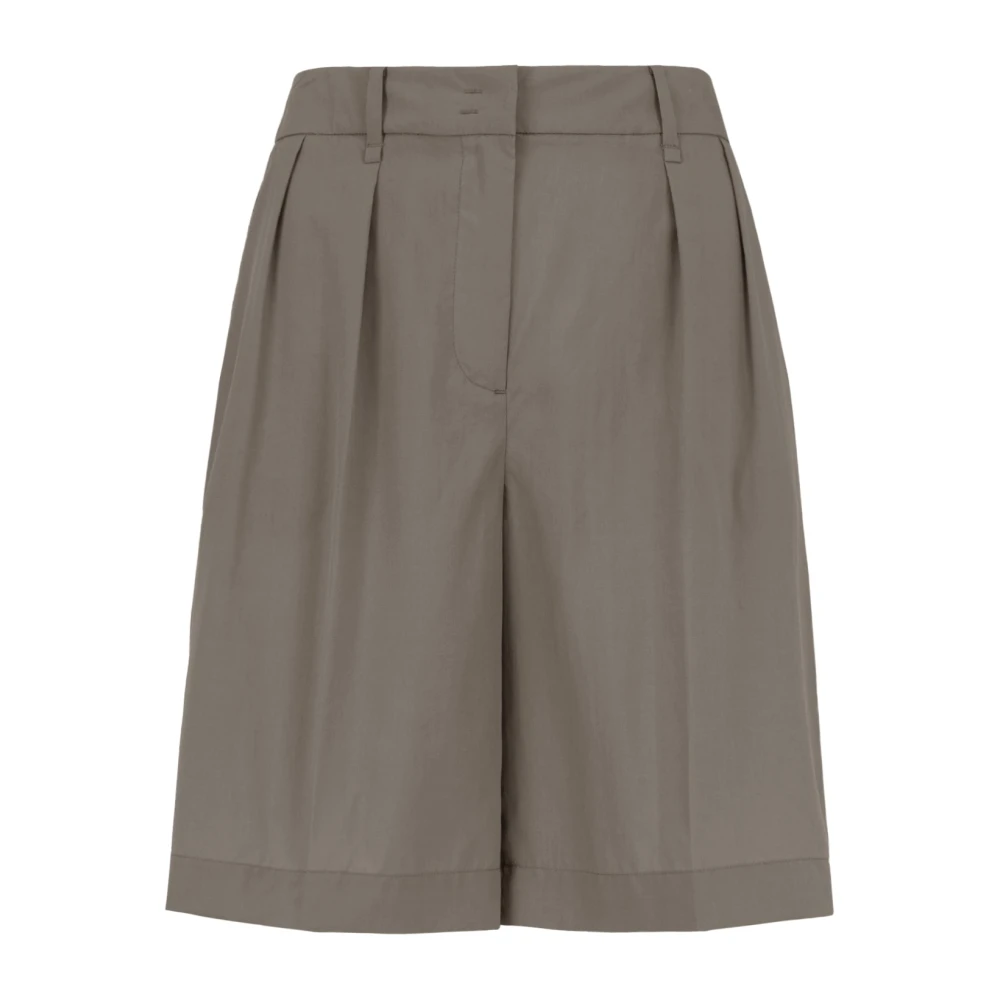 Bomboogie Women's Brown Wide Fit Bermuda Shorts In Lyocell - Casual Shorts - S - Shorts