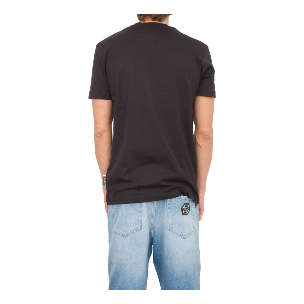 Philipp Plein Skull Dripping Round Neck T-shirt Black Heren