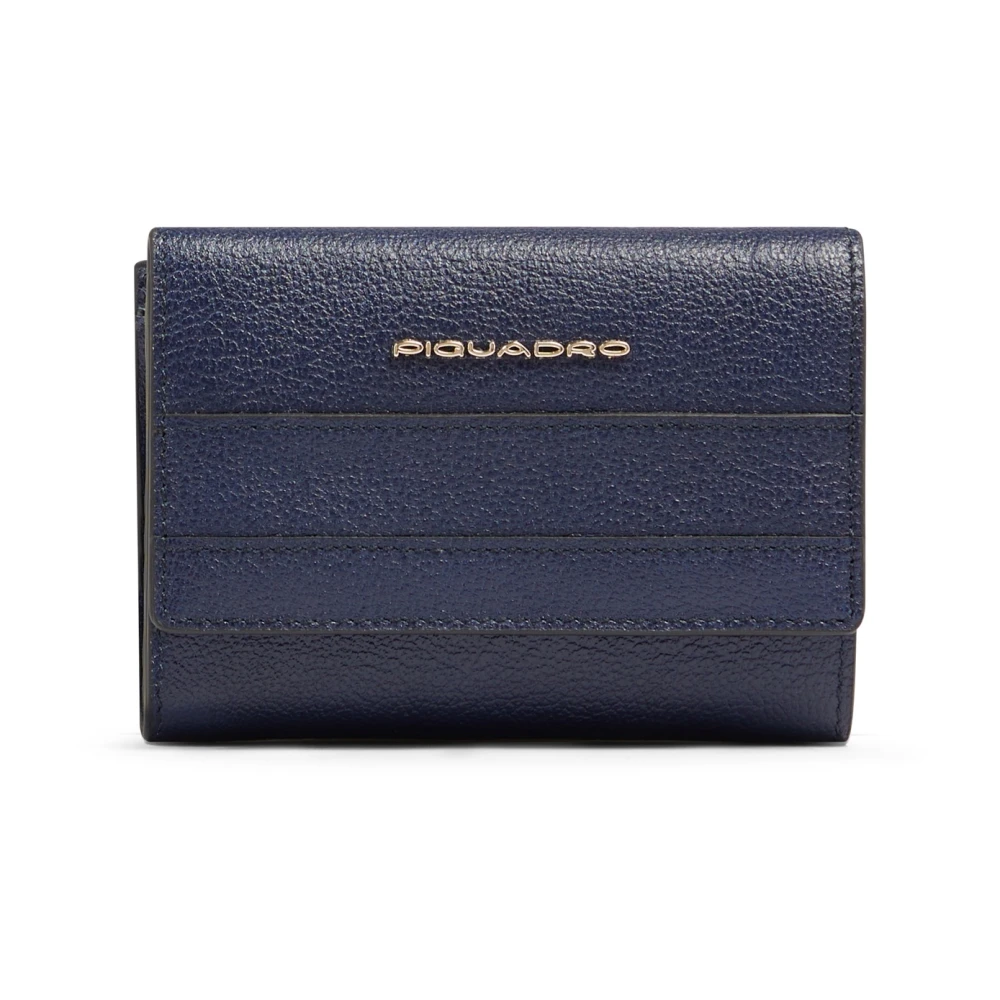 Piquadro Vrouw Blauw Accessoires Dames, One Size, Leer, Pd 5216W140r Trifold Wallet