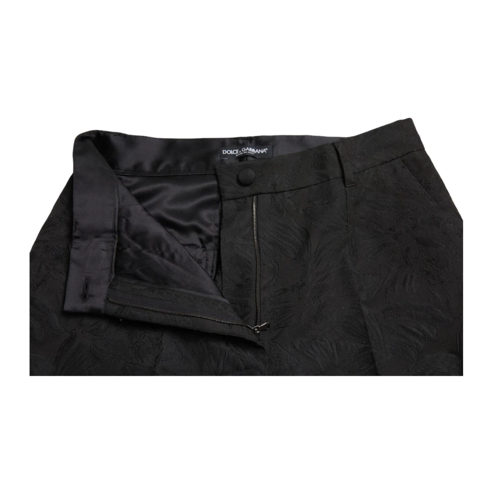 Dolce & Gabbana Zwarte High Waist Tapered Broek Black Dames