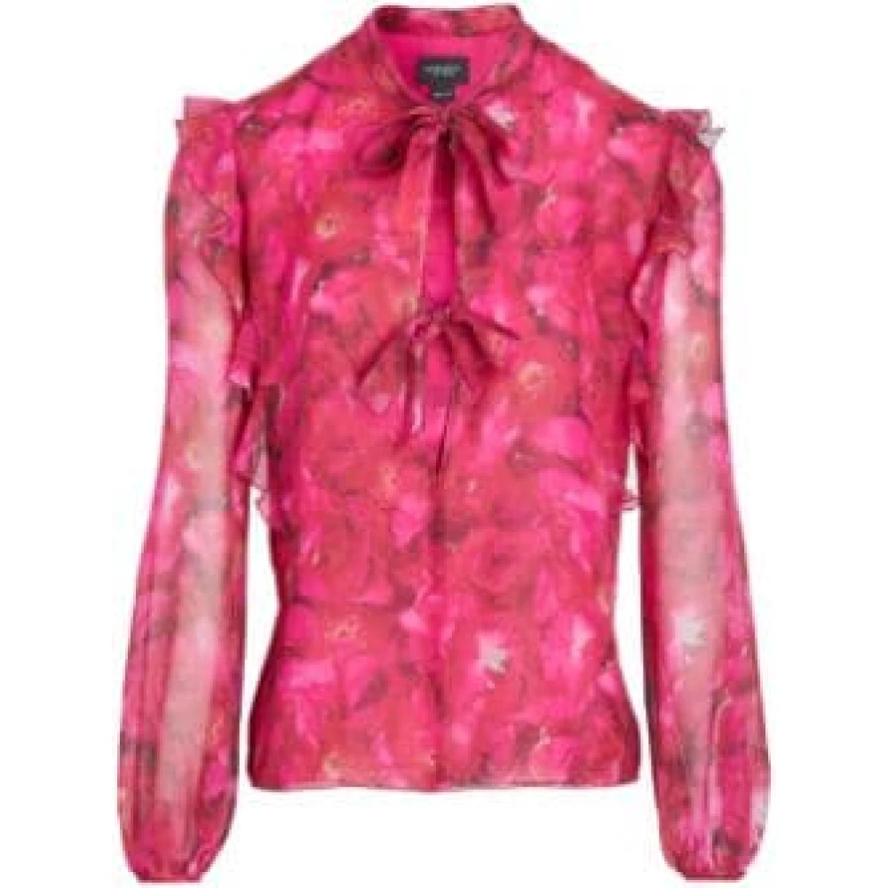 Giambattista Valli Zijden blouse met strik Pink Dames