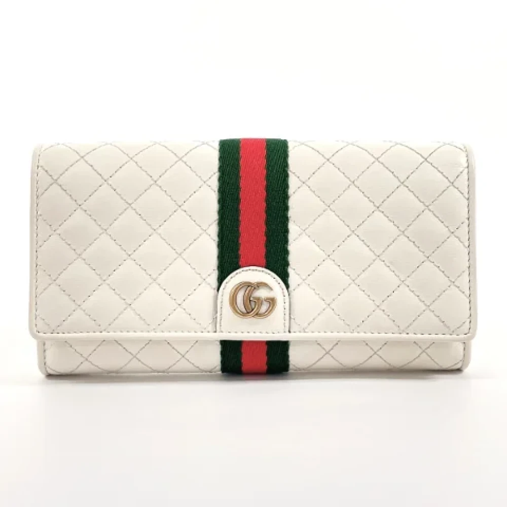 Gucci Vintage Pre-owned Leather wallets White Dames