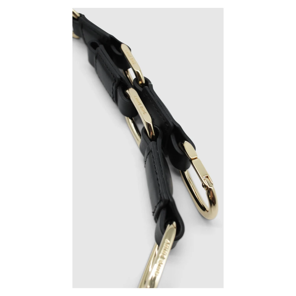Anine Bing Mini Jody Kettingontwerp Leren Riem Black Dames