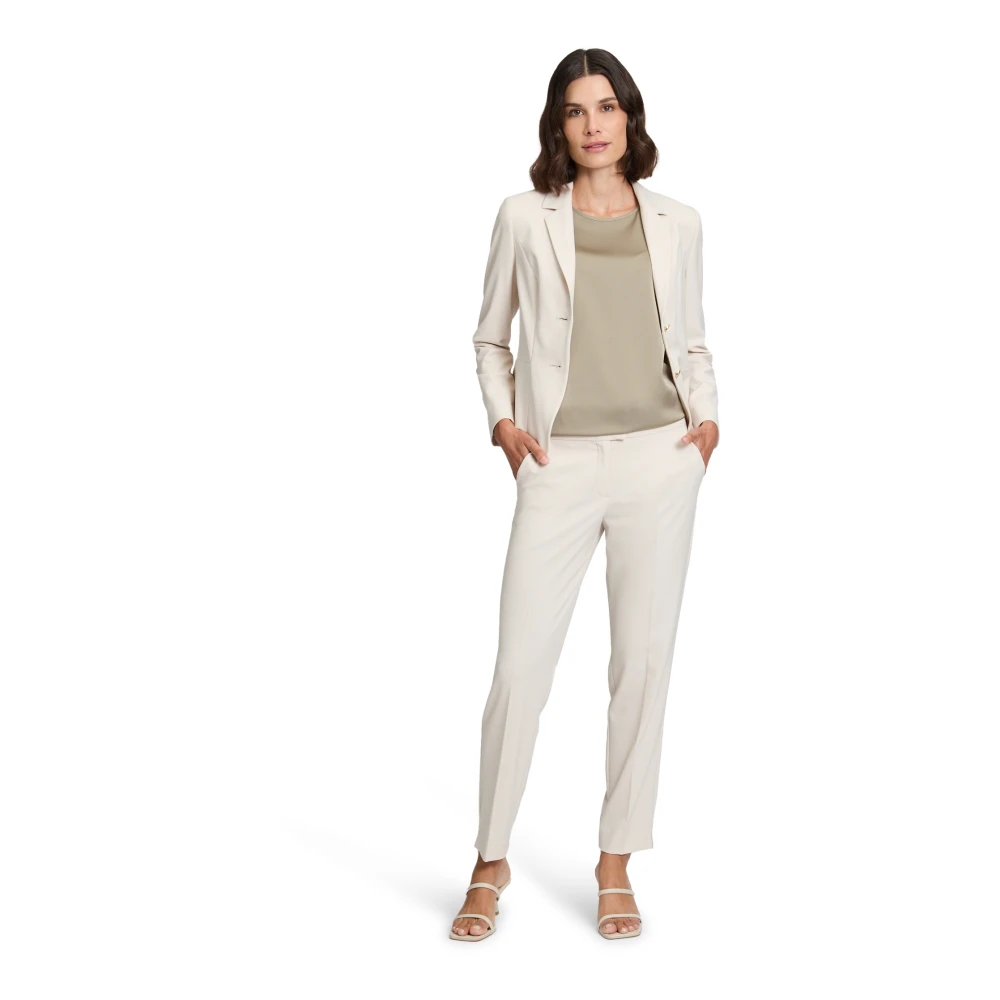 Betty Barclay Relaxed Fit Businessbroek met plooi Beige Dames