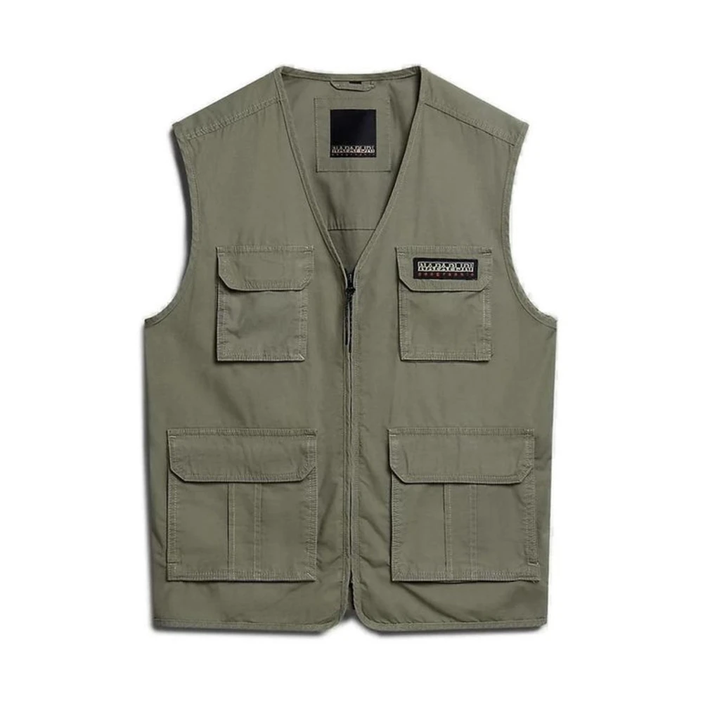 Napapijri Katoenen Vest Jas Lente Zomer Collectie Green Heren