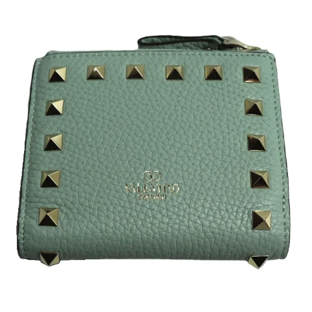 Valentino Vintage Pre-owned Leather wallets Green Dames