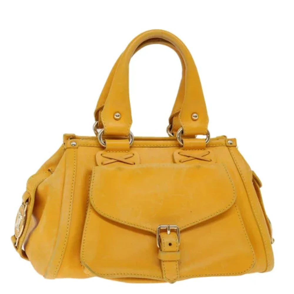 Celine Vintage Pre-owned Leather celine-bags Yellow Dames