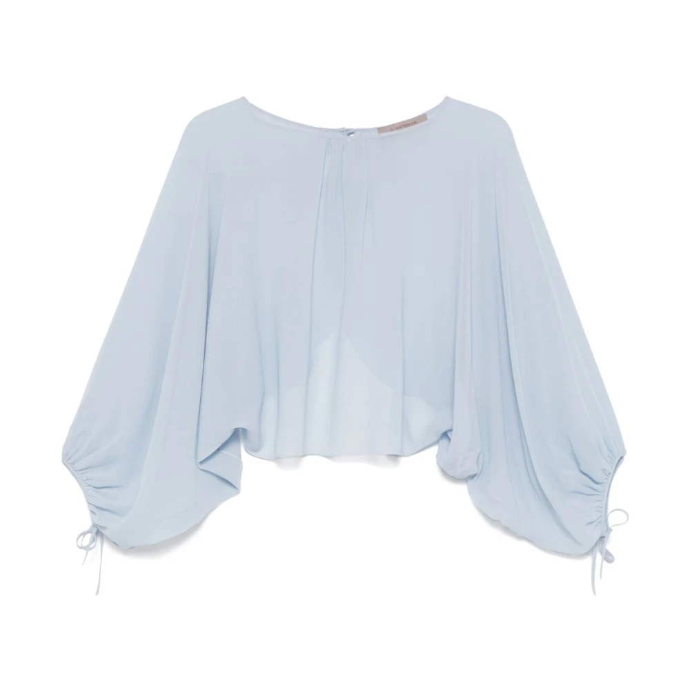 D.Exterior Zijden Hemelsblauwe Sjaal Celeste Blue Dames