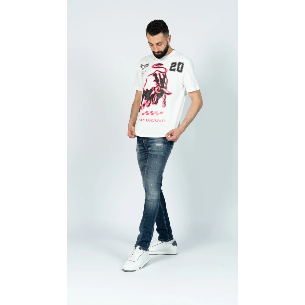 My Brand Bull Racing Crew Tee White Heren