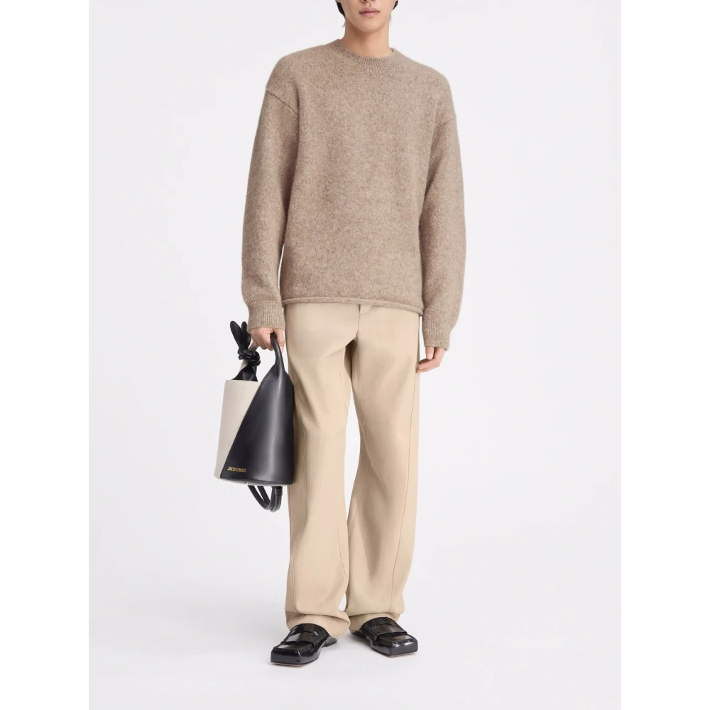 Jacquemus Relaxed Fit Alpaca wollen trui Beige Heren
