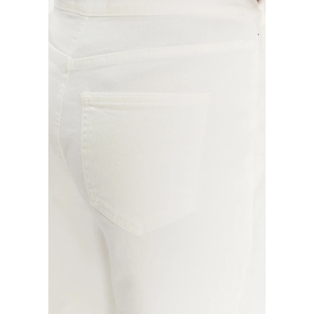 Twinset Hoge Taille Wijde Pijp Witte Jeans White Dames