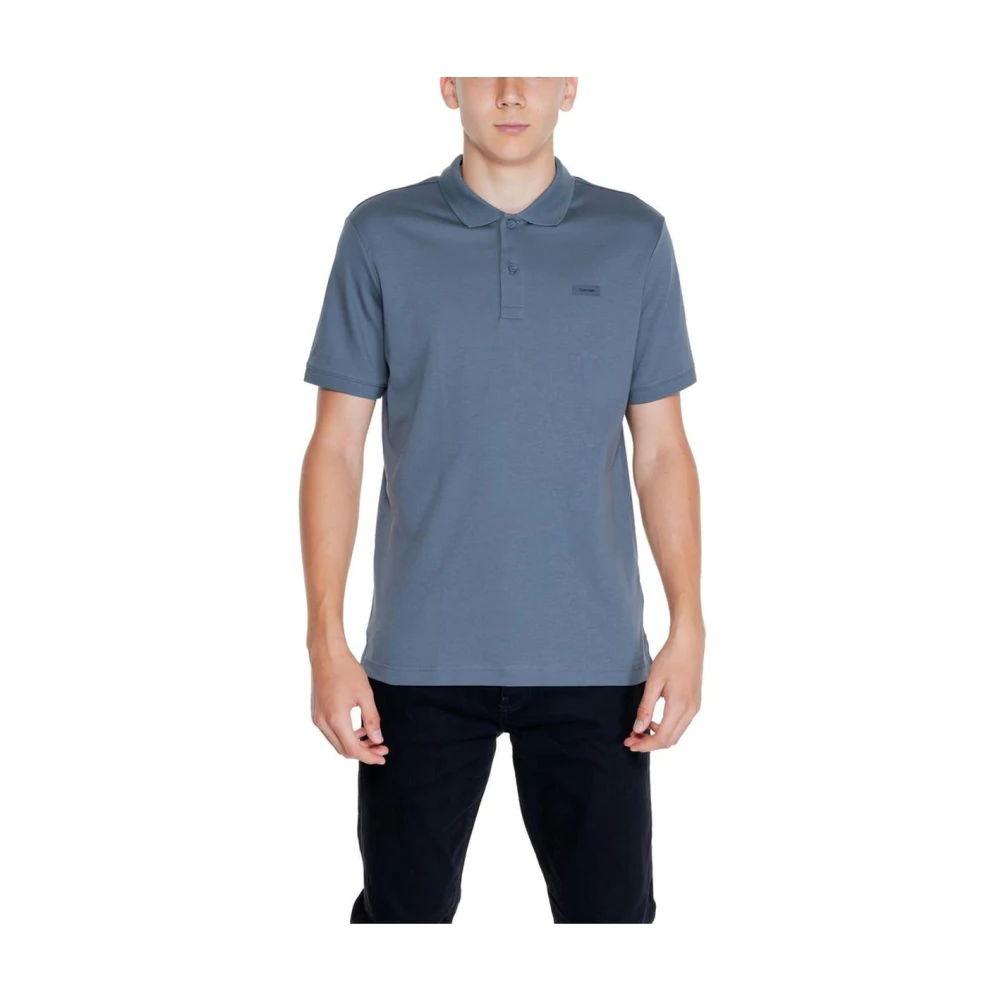 Calvin Klein Grijze Katoenen Poloshirt Blue Heren