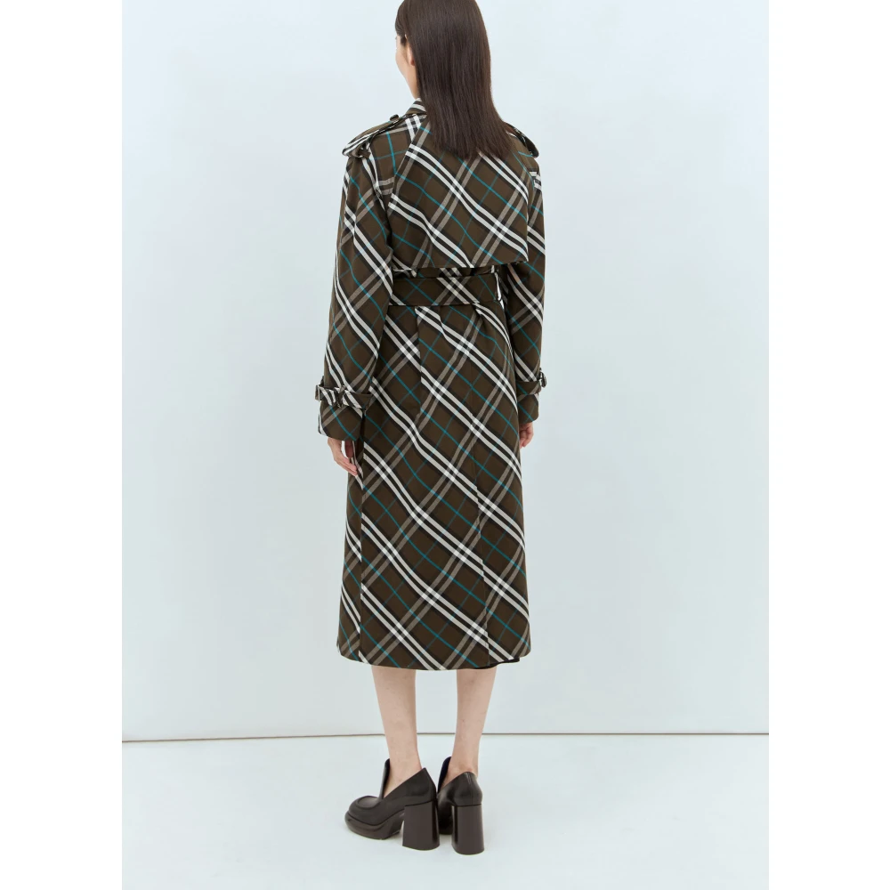 Burberry Klassieke Check Trenchcoat Green Dames