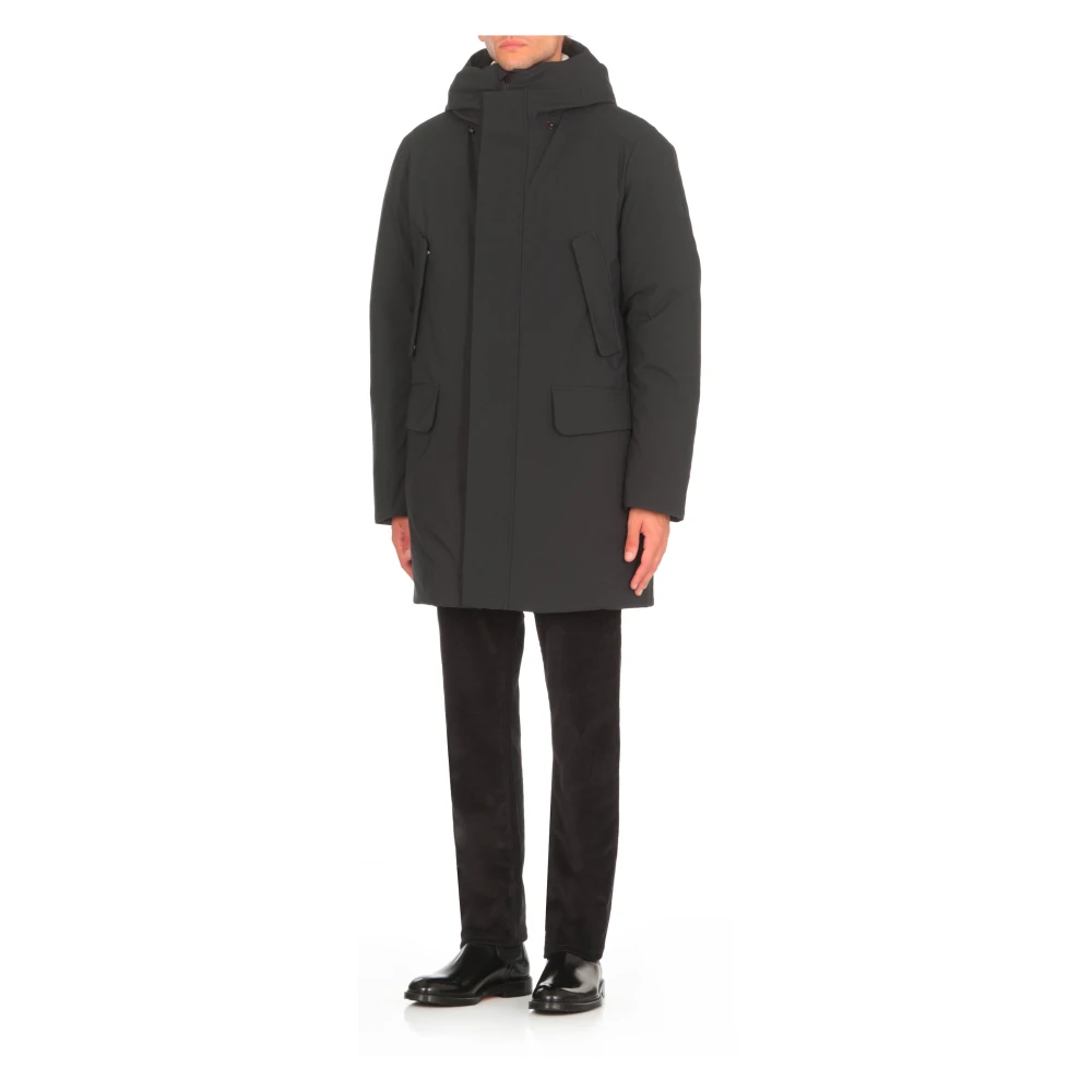 Save The Duck Zwarte Gewatteerde Hoodiejas met Zakken Black Heren