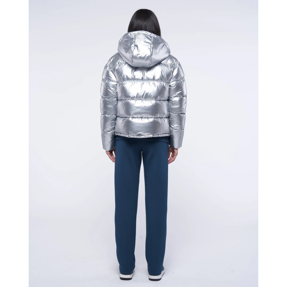 John Richmond Gewatteerde jas met logo Gray Dames
