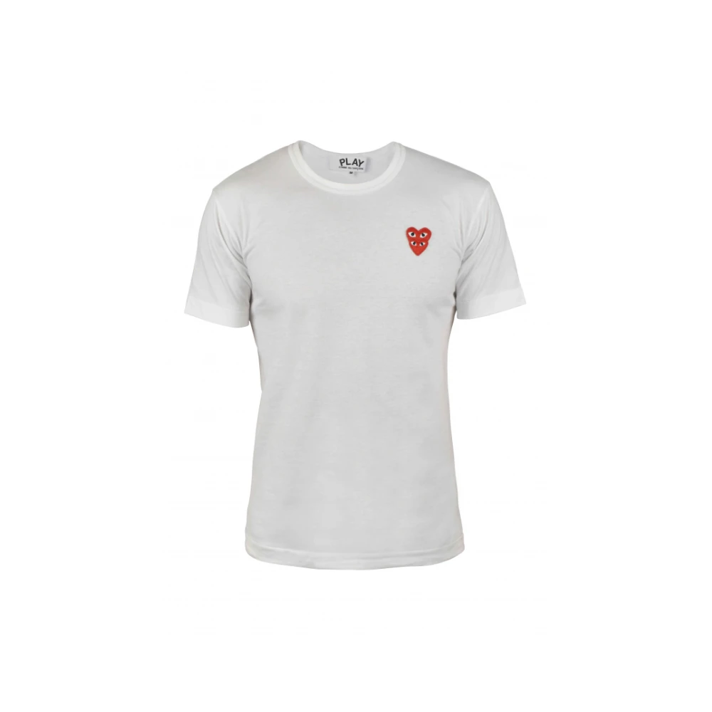 Comme des Garçons Wit Katoenen Hart Logo T-Shirt White Heren