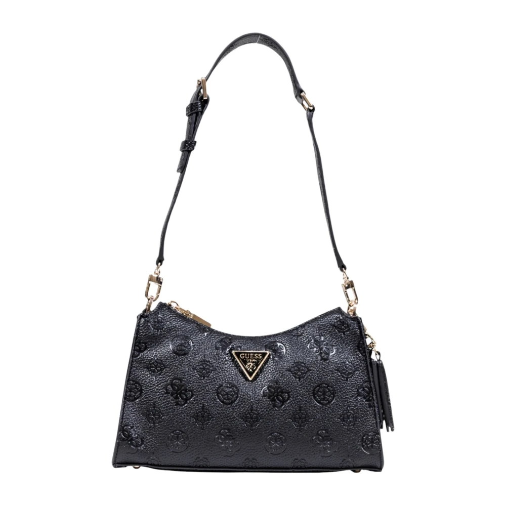 Guess Black Quilted Shoulder Bag With Top Zip - Female - Shoulder Bags - One Size - Bags