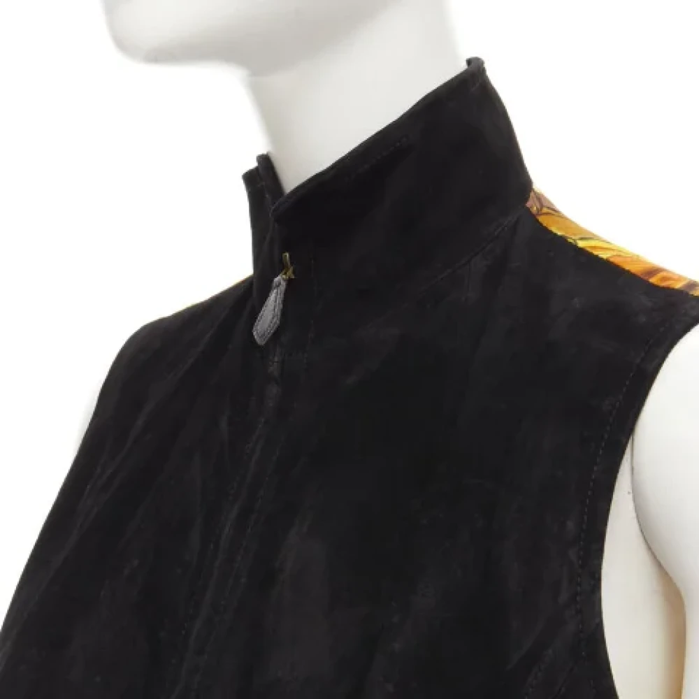 Hermès Vintage Pre-owned Suede outerwear Black Dames