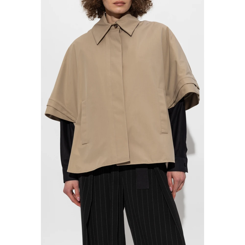 Max Mara Poncho met afneembare voering 'Parole' Beige Dames