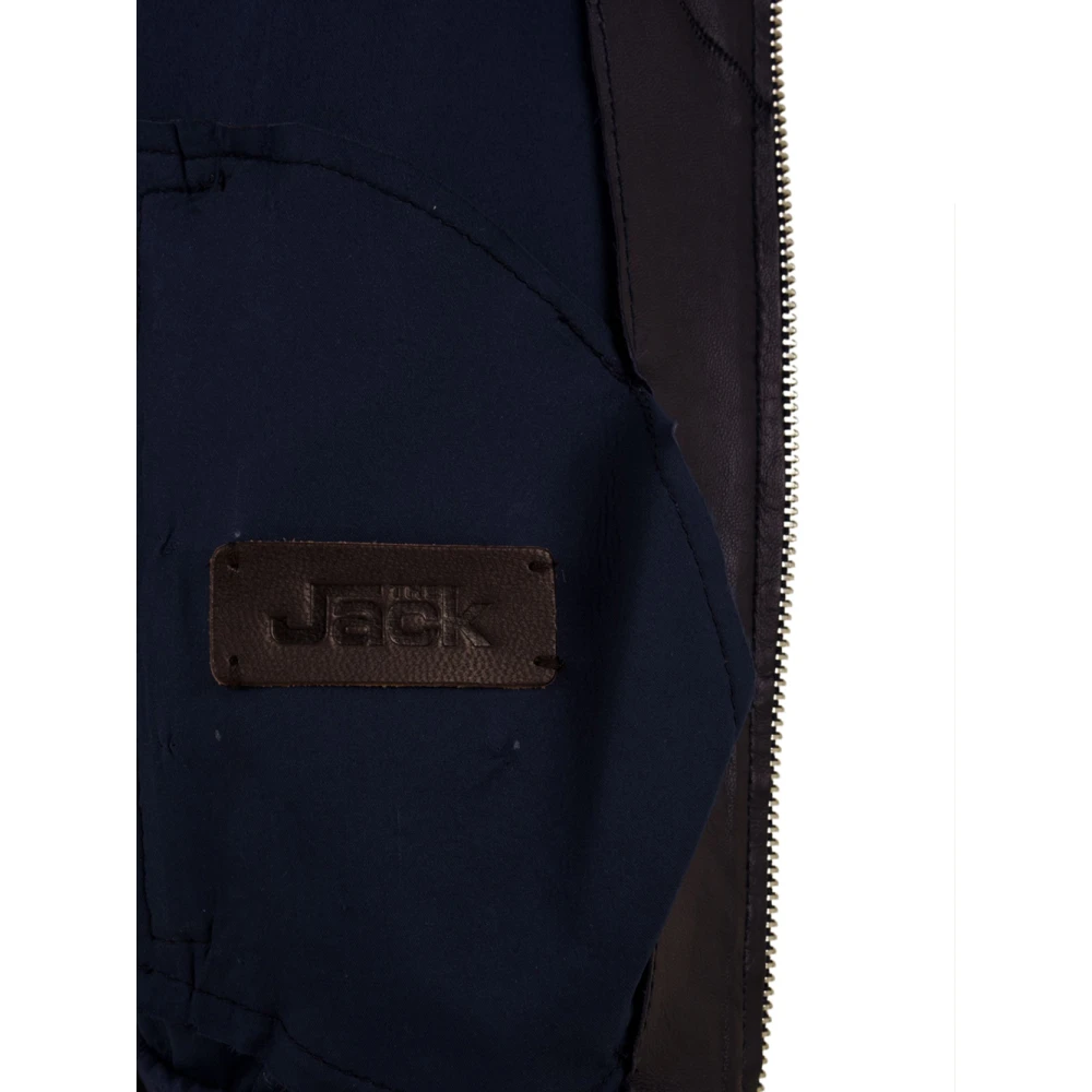 The Jack Leathers Blauwe Derek Seamless Leren Jas Blue Heren