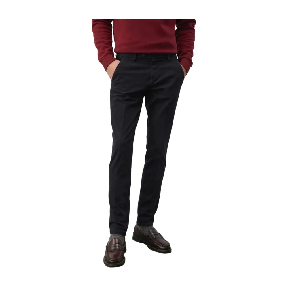 Roy Roger's Blauwe Gabardine Slim Fit Broek Blue Heren