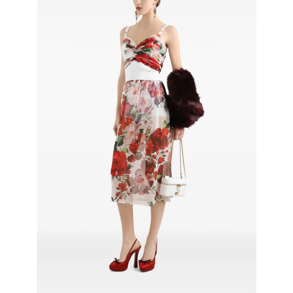 Dolce & Gabbana Witte Semi-Transparante Rechte Rok Multicolor Dames