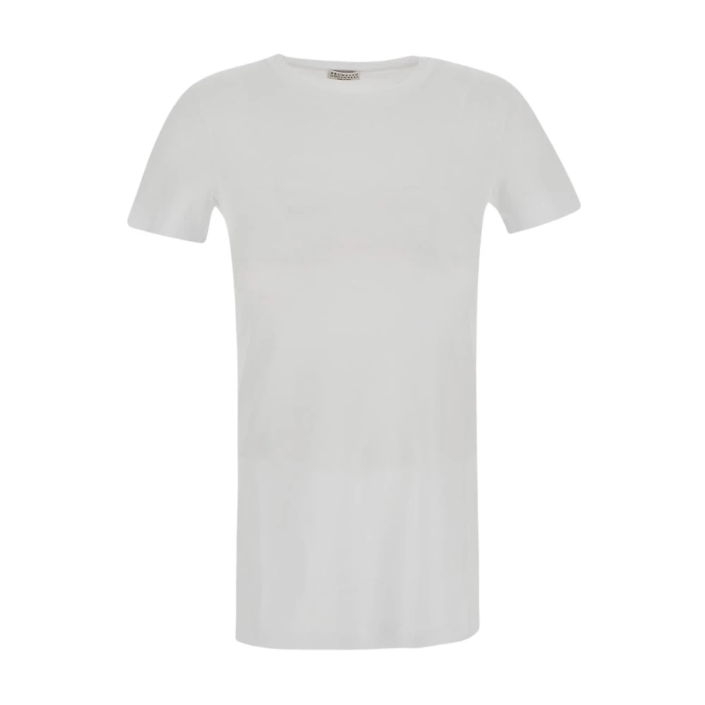 BRUNELLO CUCINELLI Comfortabele Katoenen T-Shirt White Dames