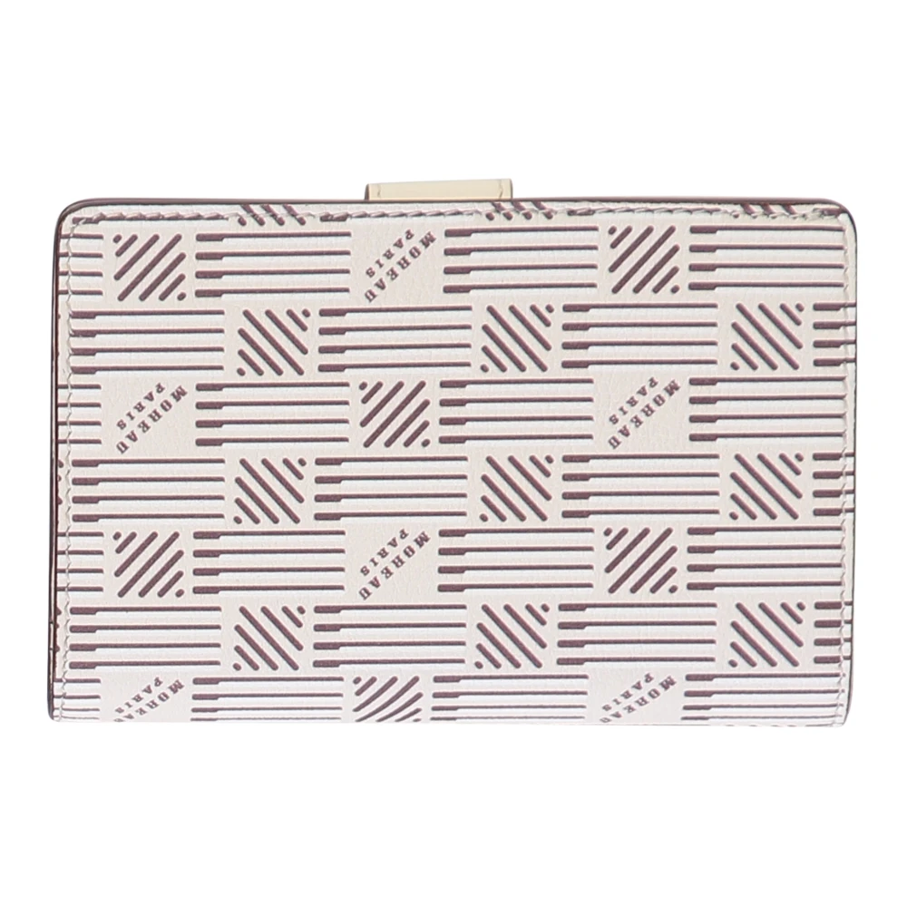 Moreau Paris Logo Print Flap Portemonnee Beige Dames