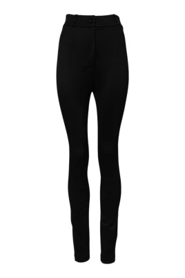 Svarta High Waist Skinny Leggings med Logodetaljer