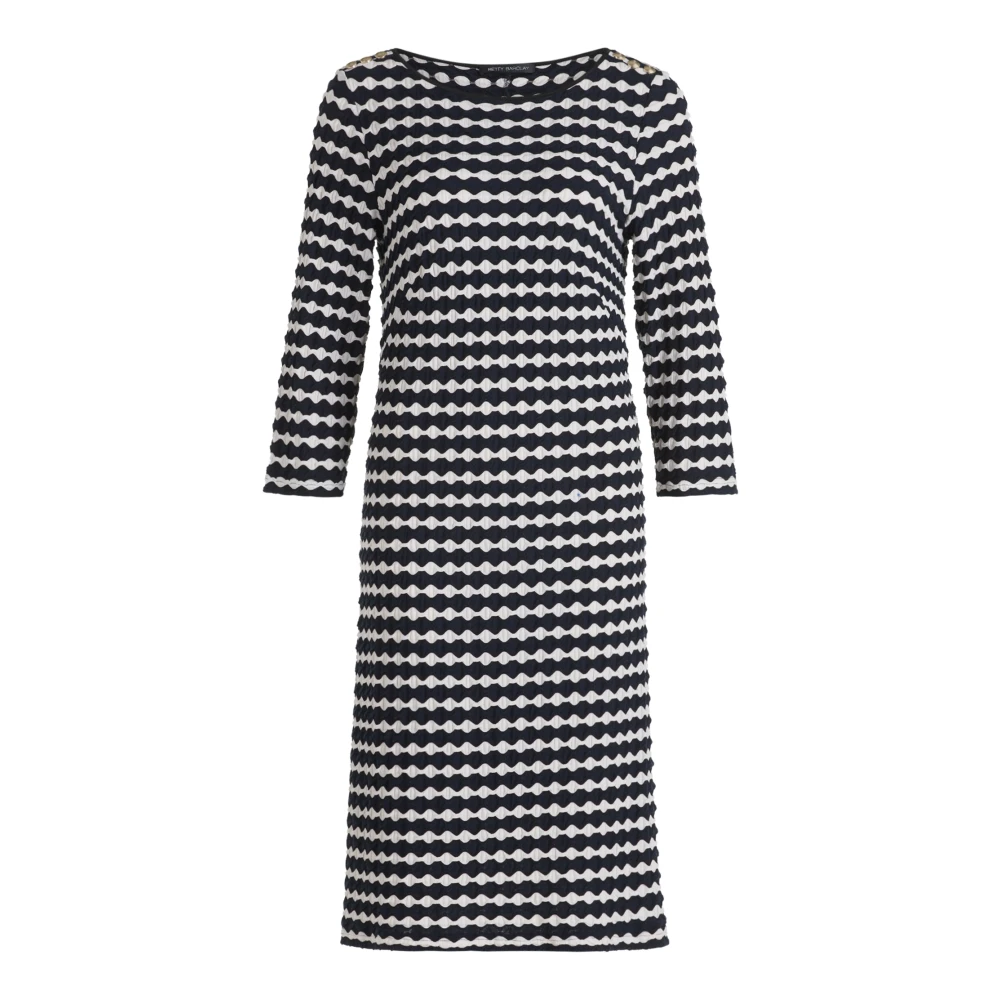 Betty Barclay Elegante jurk met 3 4 mouwen en patroon Blue Dames