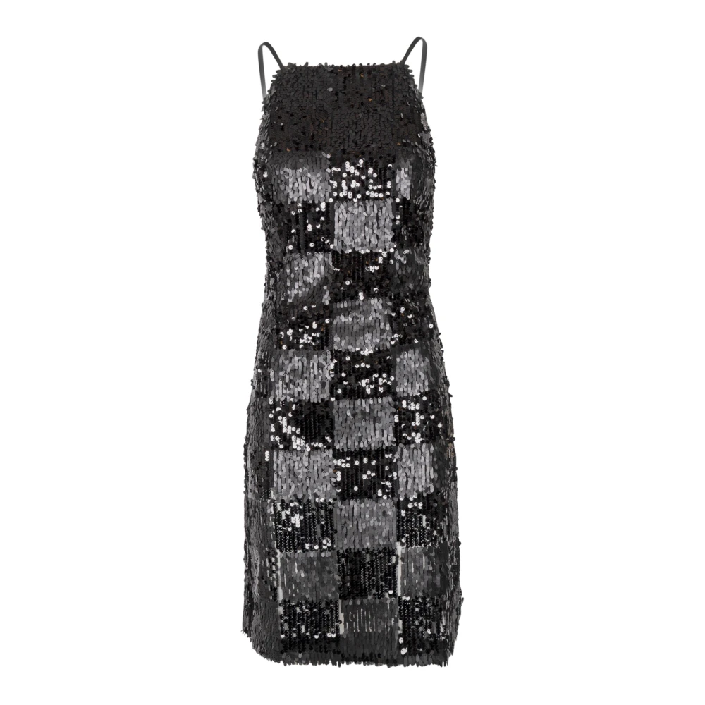 Mauro Grifoni Paillet Kruisrug Jurk Black Dames
