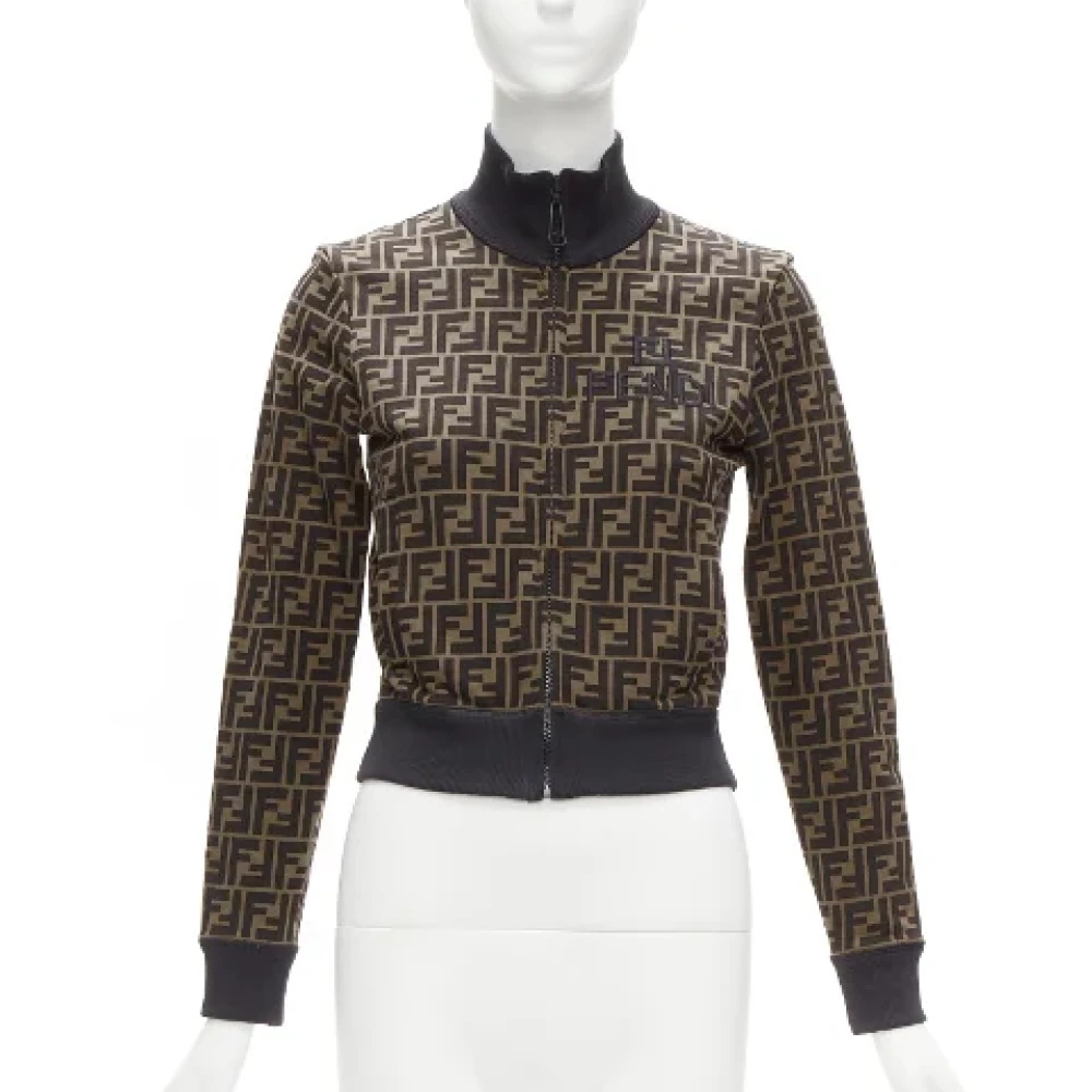 Fendi Vintage Pre-owned Cotton outerwear Brown Dames