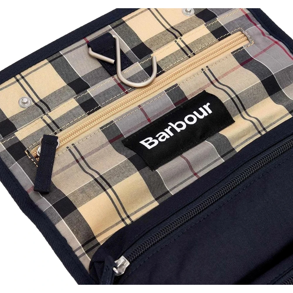 Barbour Blauwe Hangende Toilettas met Ruitdetail Blue Dames