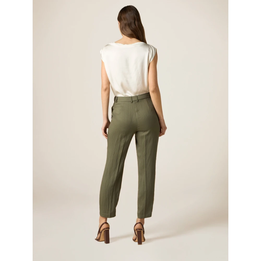 Oltre Tencel Blend Skinny Broek Green Dames