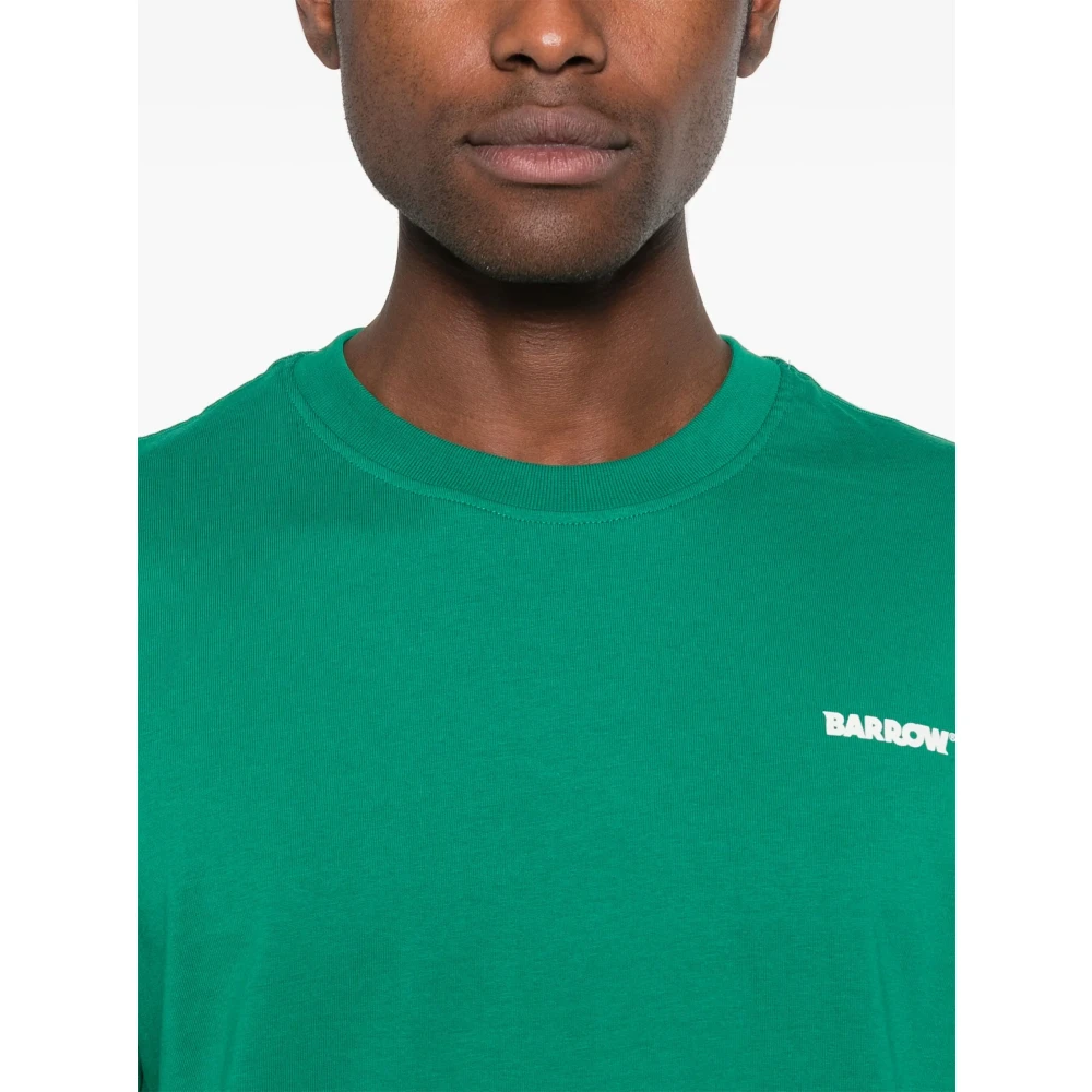 Barrow Groene Logo Crew Neck T-shirt Green Heren