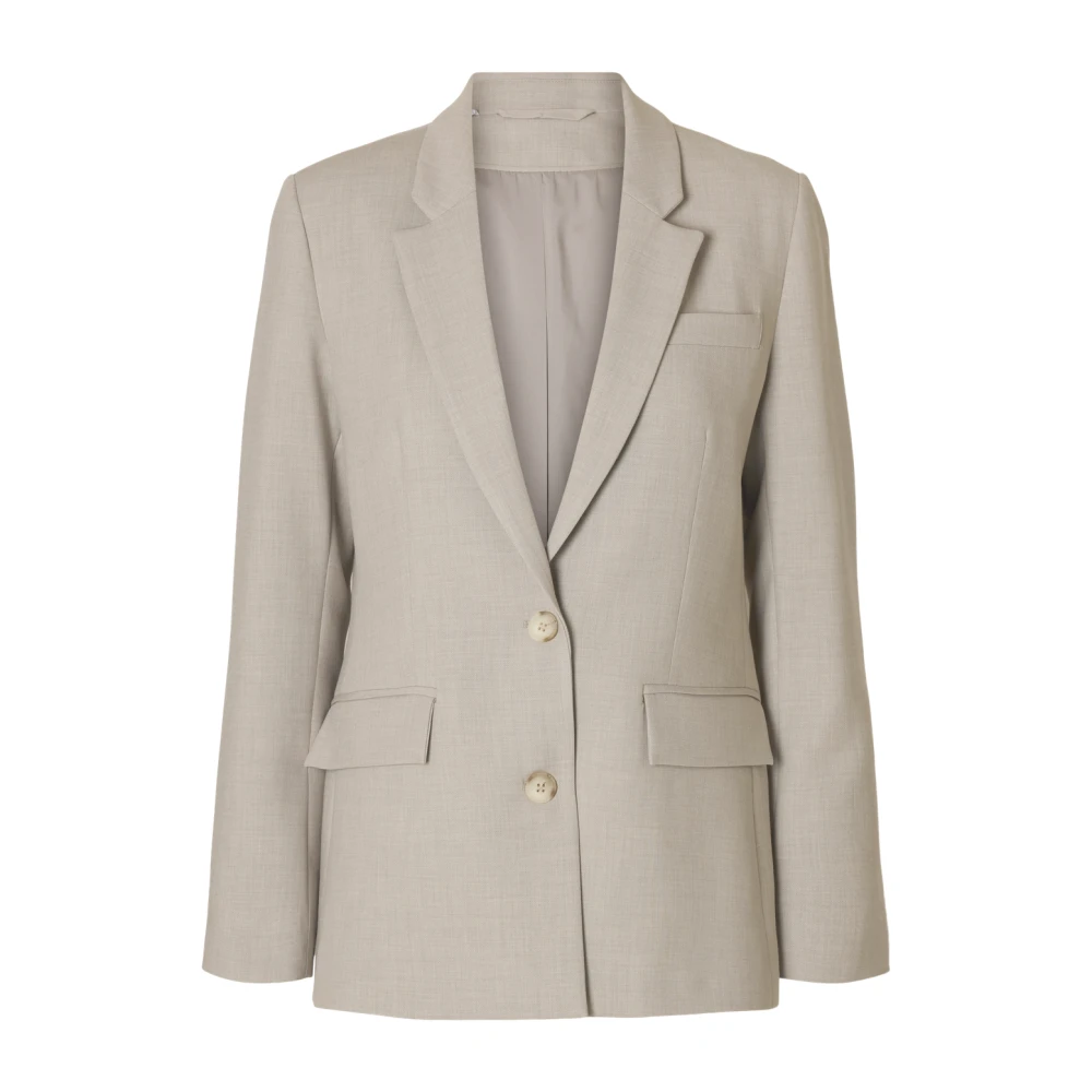 Selected Femme Classic Blazer Island Fossil Gray Dames